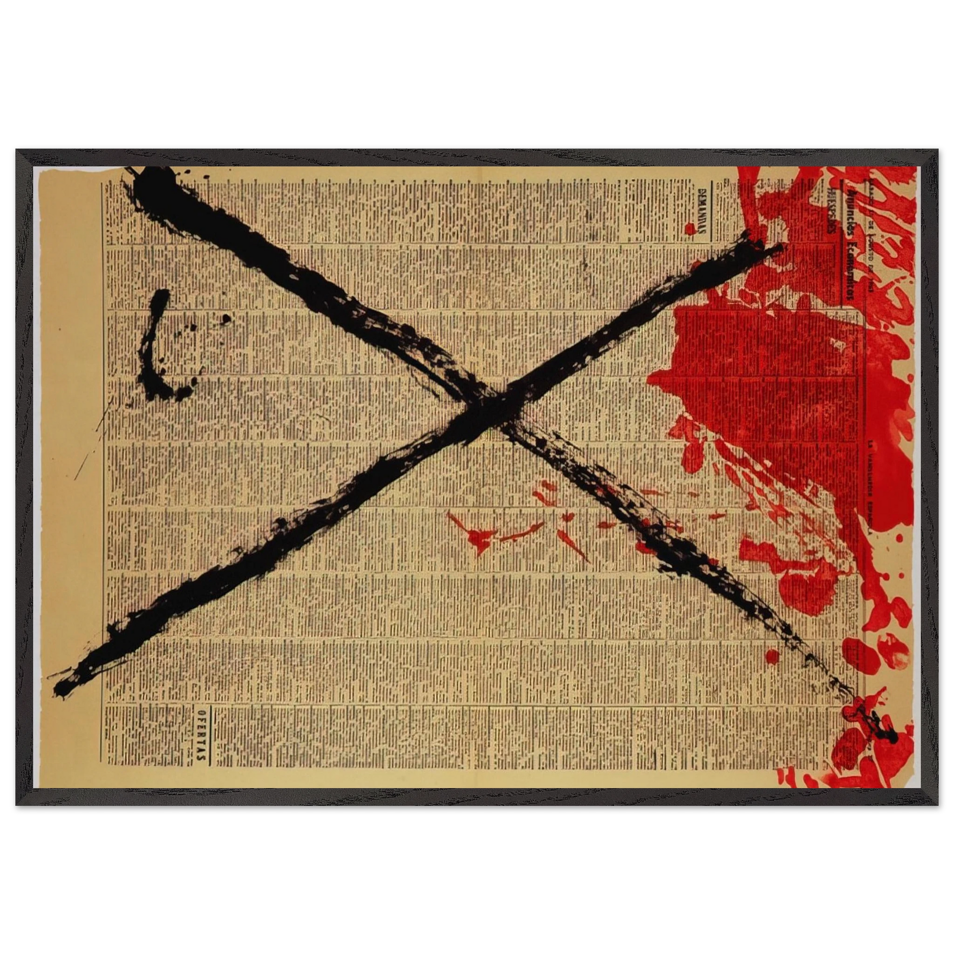 JOURNAL 1968 - Antoni Tapies Framed Art Print – Black Wooden Frame - Default Title - -Framed Art Print