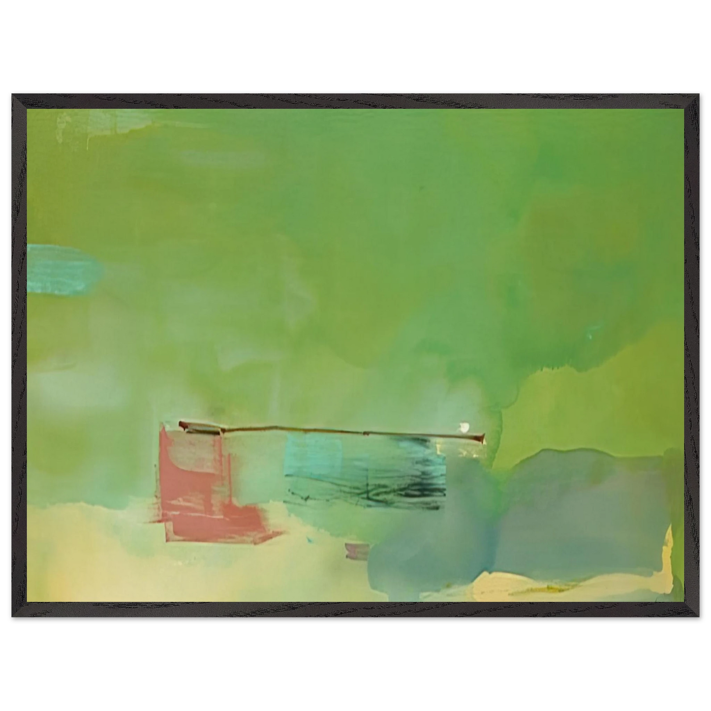 Helen Frankenthaler - Springscape - 1975 Wall art - 21x29.7 cm / 8x12" - Premium Wooden Framed Poster With Fine Art Paper - White frame