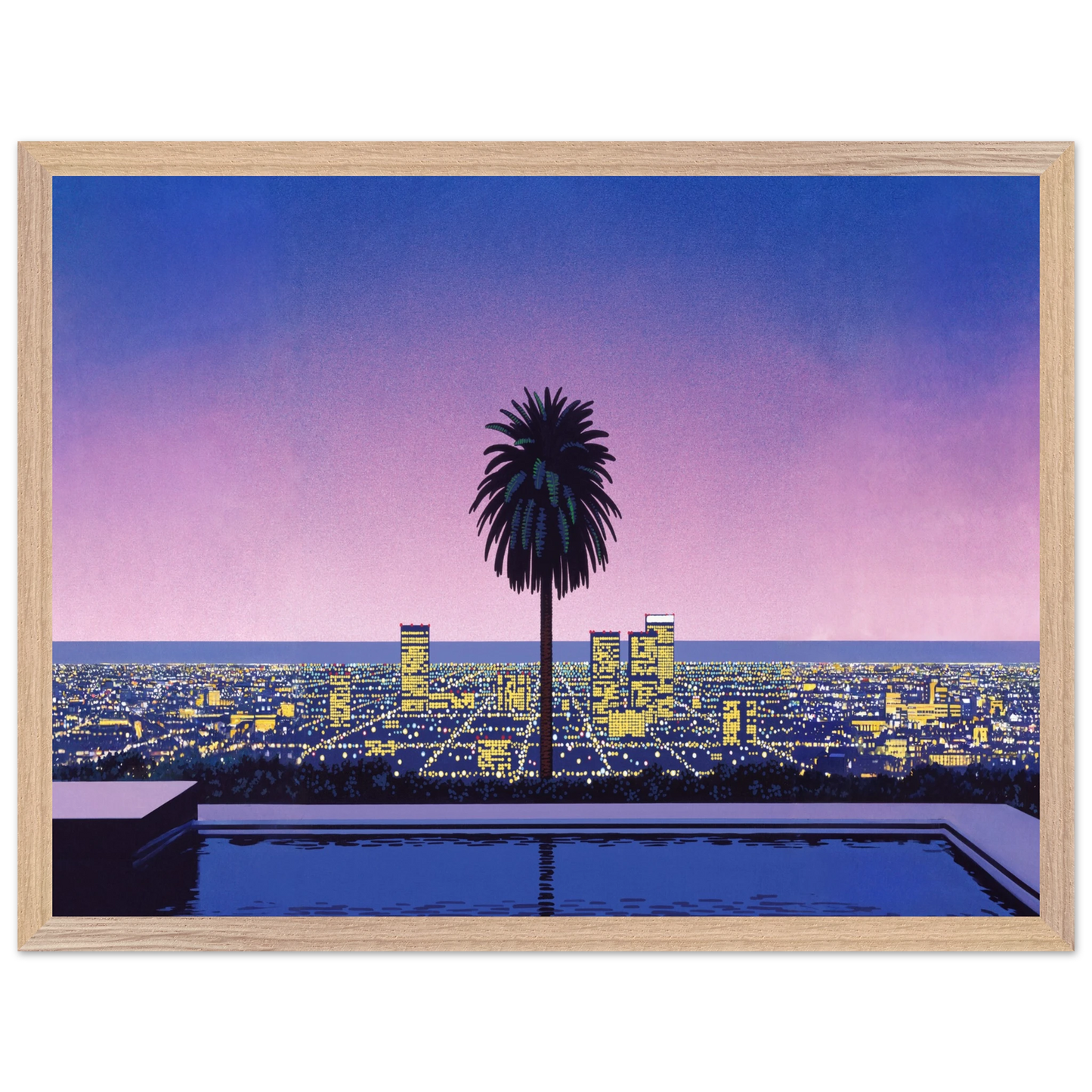 Hiroshi Nagai - Pacific Breeze 2 Wall Art - 30x40 cm / 12x16 inches - Premium Wooden Framed Poster With Fine Art Paper - White frame