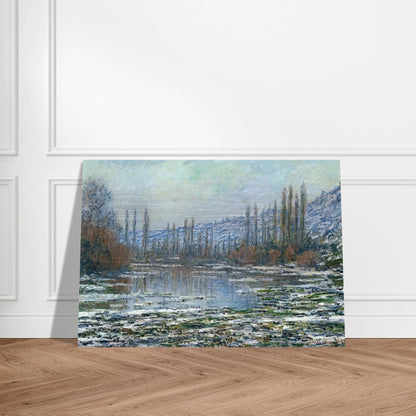 The Thaw at Vetheuil - claude monet Brushed Aluminum Print - 70x100 cm / 28x40 inches | claude monet Aluminum Print | claude monet Prints