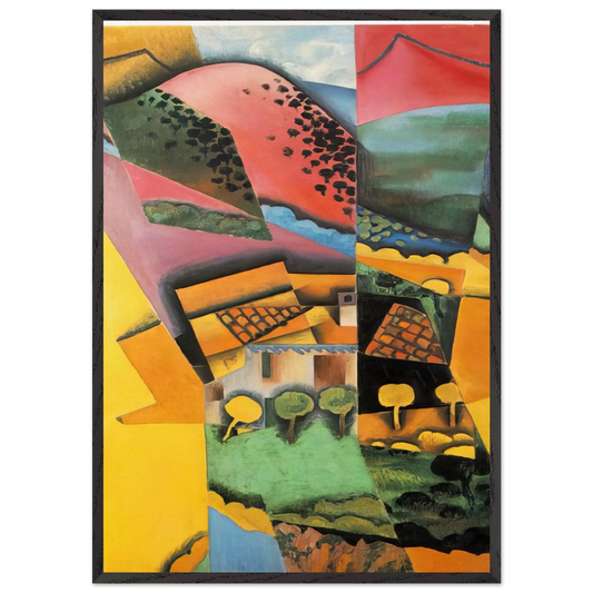 LANDSCAPE AT CERET 1913 - Juan Gris Framed Art Print – Black Wooden Frame - Default Title - -Framed Art Print