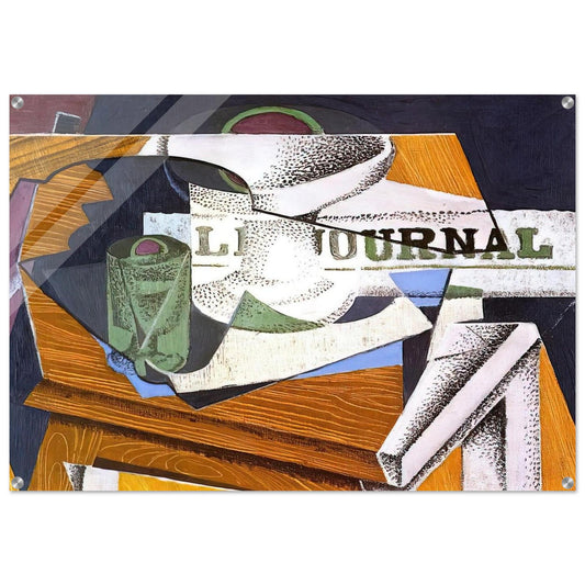 FRUIT BOWL BOOK AND NEWSPAPER - Juan Gris Acrylic Print - 70x100 cm / 28x40″ inches