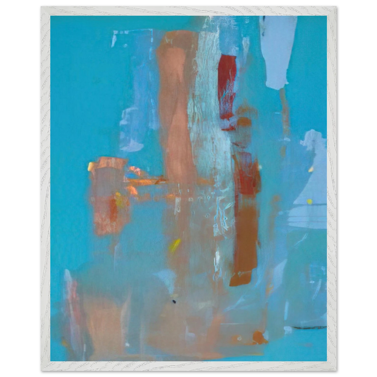 Helen Frankenthaler - In on Blue - 1976 Wall art - 60x90 cm / 24x36 inches - Premium Wooden Framed Poster With Fine Art Paper - Wood frame