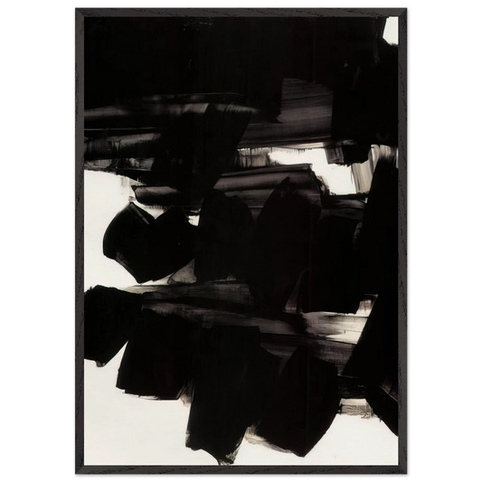 Peinture 260 x 202 cm 19 juin 1963 - 1963 - Pierre Soulages Framed Art Print – Black Wooden Frame - Default Title - -Framed Art Print