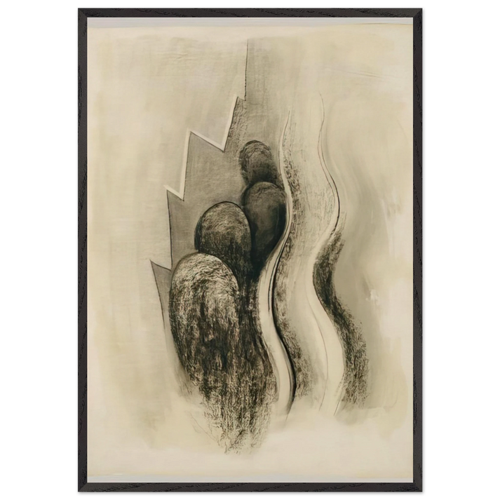 Drawing XIII - Georgia OKeeffe 70x100 cm / 28x40 inches Framed Art Print – Black Wooden Frame