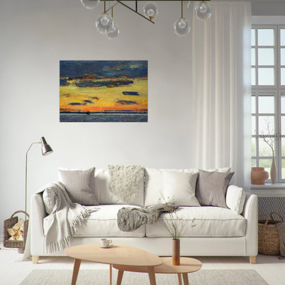 Sunset on the Sea - Childe Hassam Brushed Aluminum Print - 70x100 cm / 28x40 inches | Childe Hassam Aluminum Print | Childe Hassam Prints
