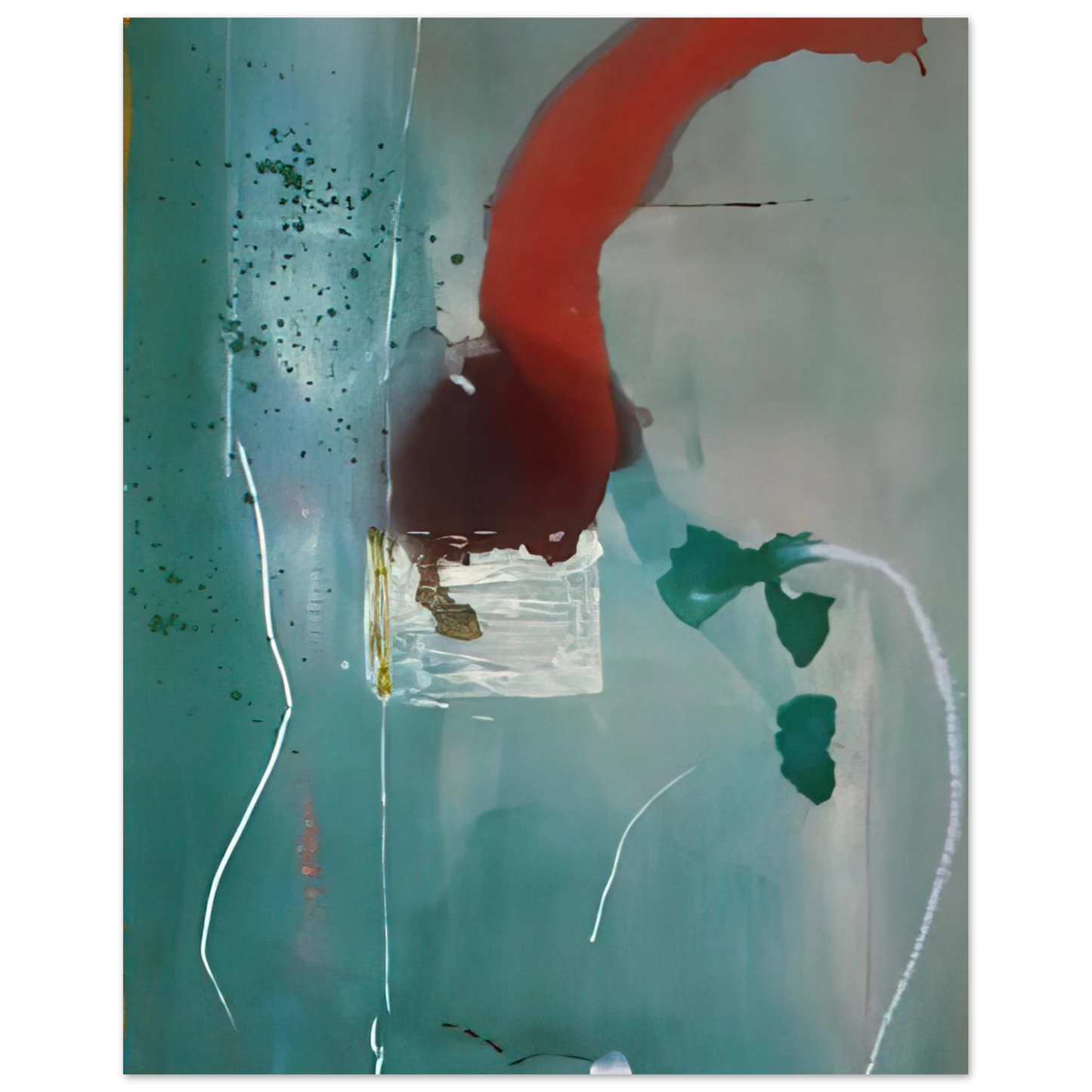 Helen Frankenthaler - Square One - 1985 Wall art - 70x100 cm / 28x40 Inches - Premium Wooden Framed Poster With Fine Art Paper - Black frame