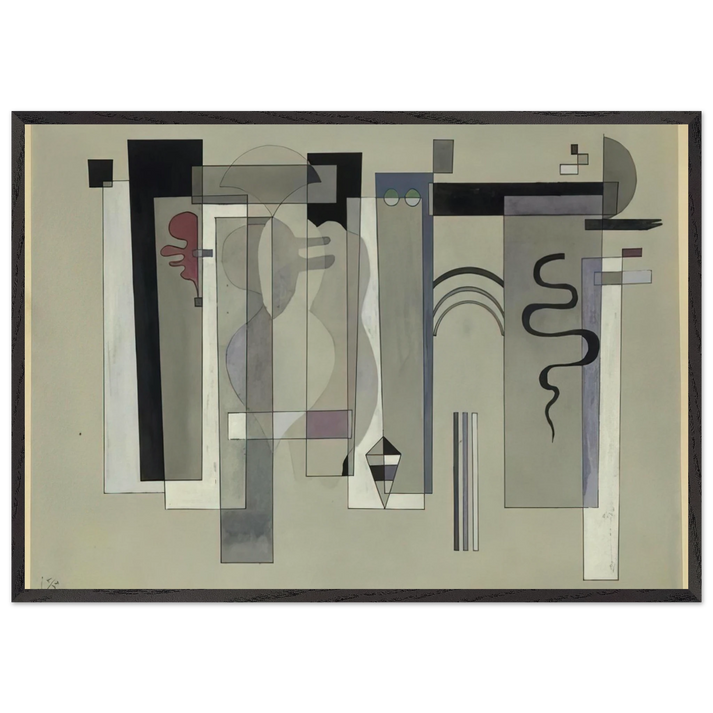 SURFACES MEETING 1934 - Wassily Kandinsky 70x100 cm / 28x40 inches Framed Art Print – Black Wooden Frame