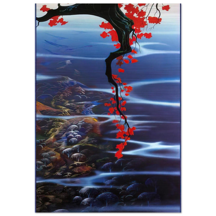 Red Leaves - Eyvind Earle Brushed Aluminum Print - 70x100 cm / 28x40 inches | Eyvind Earle Aluminum Print | Eyvind Earle Prints