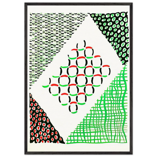 COMPOSITION 19 - Sonia Delaunay 70x100 cm / 28x40 inches Framed Art Print – Black Wooden Frame