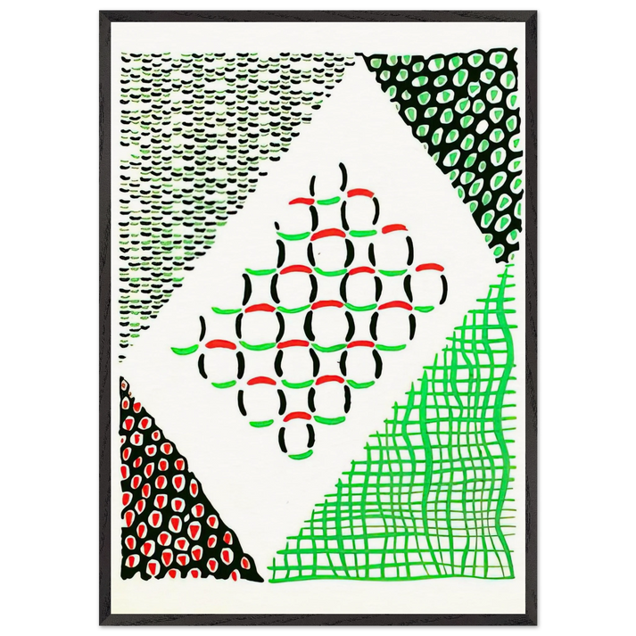 COMPOSITION 19 - Sonia Delaunay 70x100 cm / 28x40 inches Framed Art Print – Black Wooden Frame