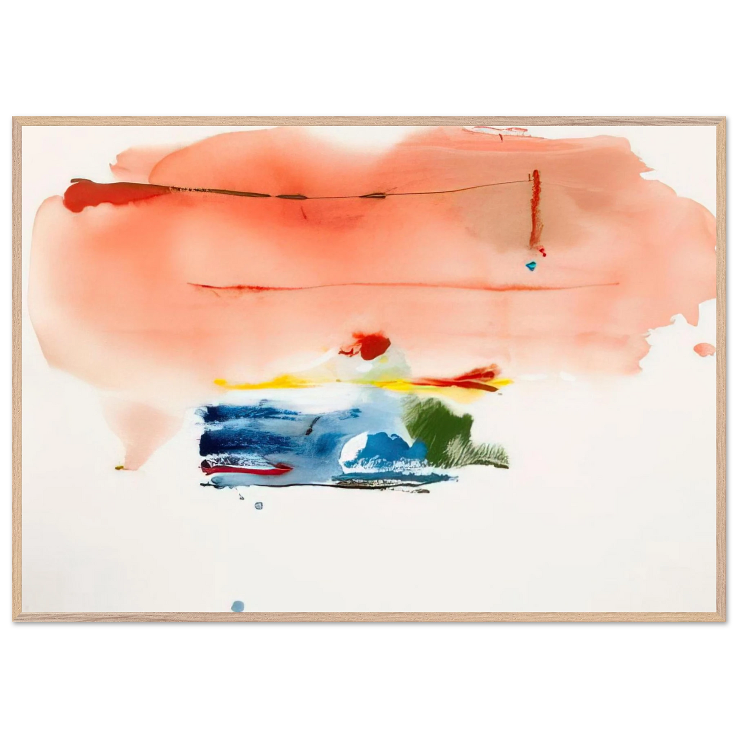Helen Frankenthaler - Santa Fe II - 1986 Wall art - 21x29.7 cm / 8x12" - Premium Wooden Framed Poster With Fine Art Paper - White frame