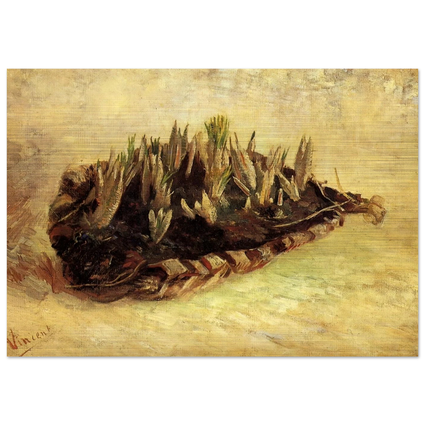 Still Life with a Basket of Crocuses - Vincent van Gogh Brushed Aluminum Print - 70x100 cm / 28x40 inches | Vincent van Gogh Aluminum Print | Vincent van Gogh Prints