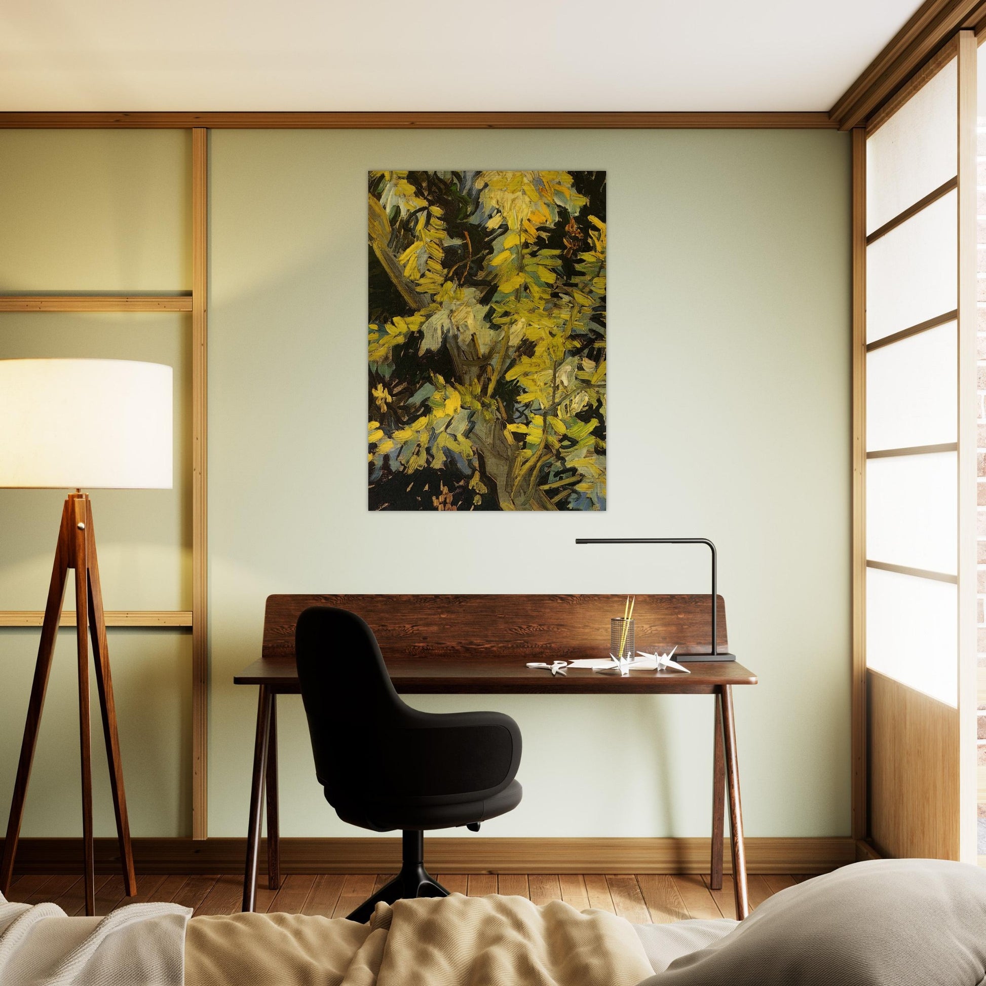 Blossoming Acacia Branches - Vincent van Gogh Brushed Aluminum Print - 70x100 cm / 28x40 inches | Vincent van Gogh Aluminum Print | Vincent van Gogh Prints