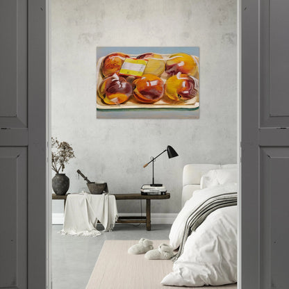 PEACHES 1971 - Janet Fish Brushed Aluminum Print - 70x100 cm / 28x40 inches | Janet Fish Aluminum Print | Janet Fish Prints