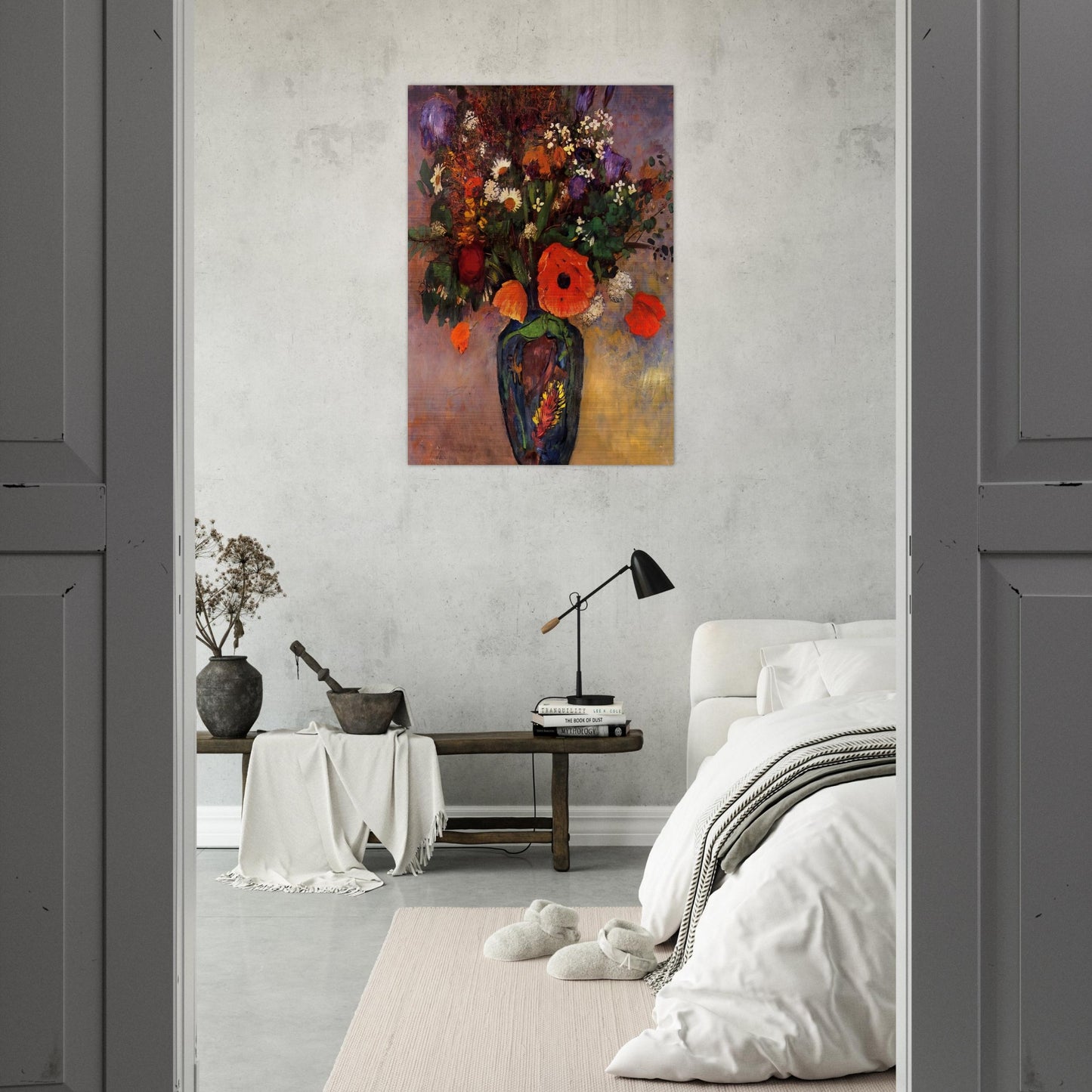VASE DE FLEURS - Odilon Redon Brushed Aluminum Print - 70x100 cm / 28x40 inches | Odilon Redon Aluminum Print | Odilon Redon Prints