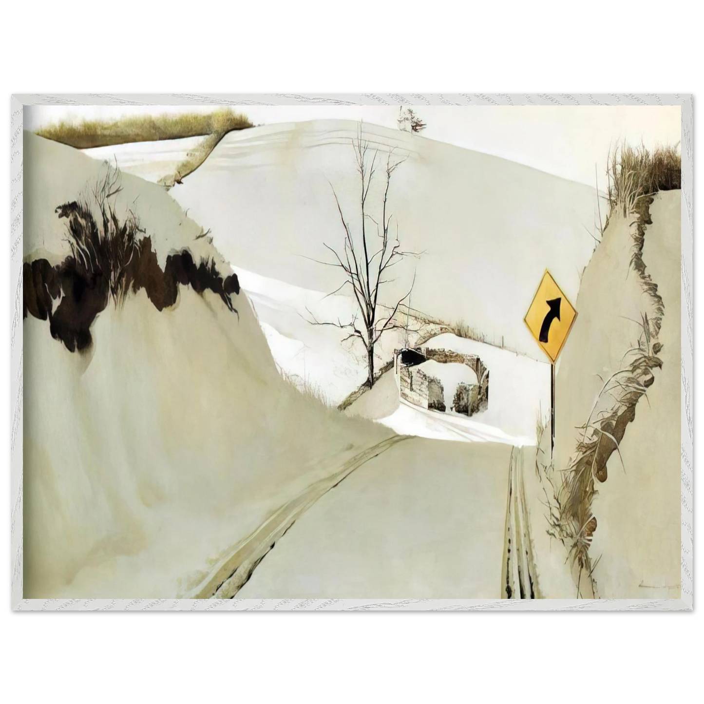 Andrew Wyeth - RING ROAD Wall Art - 60x80 cm / 24x32 inches - Fine Art Poster - -