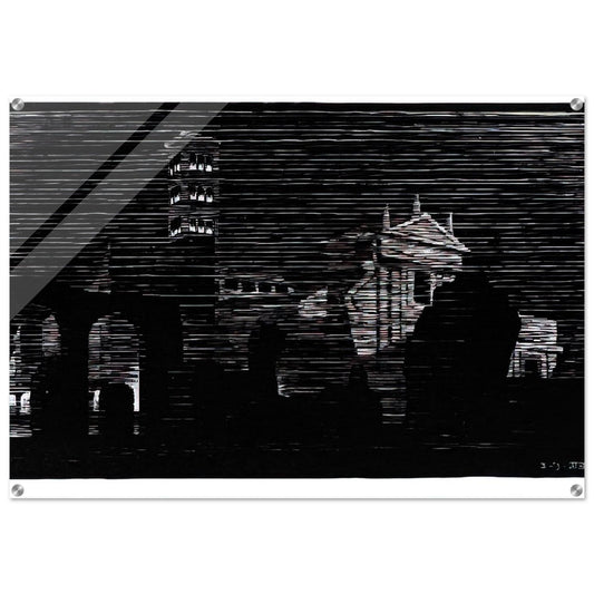 NOCTURNAL ROME 2 - MC Escher Acrylic Print - 70x100 cm / 28x40″ inches | MC Escher Wall Art | MC Escher Prints