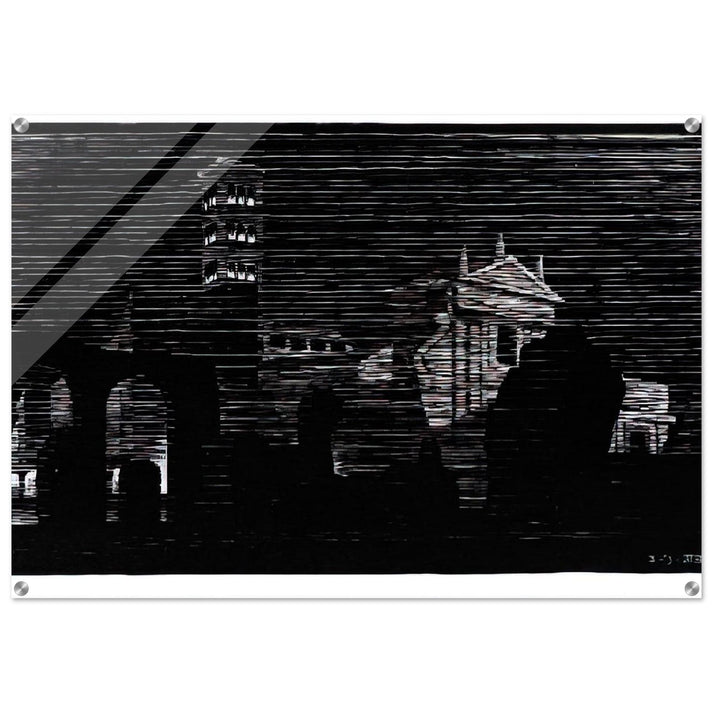 NOCTURNAL ROME 2 - MC Escher Acrylic Print - 70x100 cm / 28x40″ inches | MC Escher Wall Art | MC Escher Prints