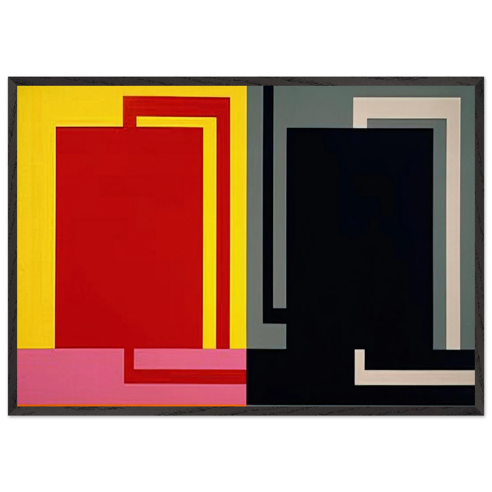 Double Elvis - 1990 - Peter Halley Framed Art Print – Black Wooden Frame - Default Title - -Framed Art Print