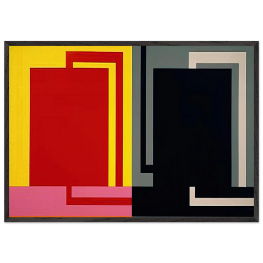 Double Elvis - 1990 - Peter Halley Framed Art Print – Black Wooden Frame - Default Title - -Framed Art Print