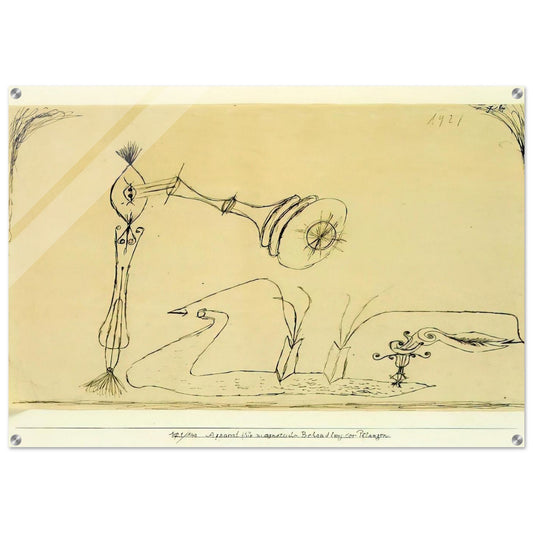 APPARATUS FOR THE MAGNETIC TREATMENT OF PLANTS 1908 - Paul Klee Acrylic Print - 70x100 cm / 28x40″ inches