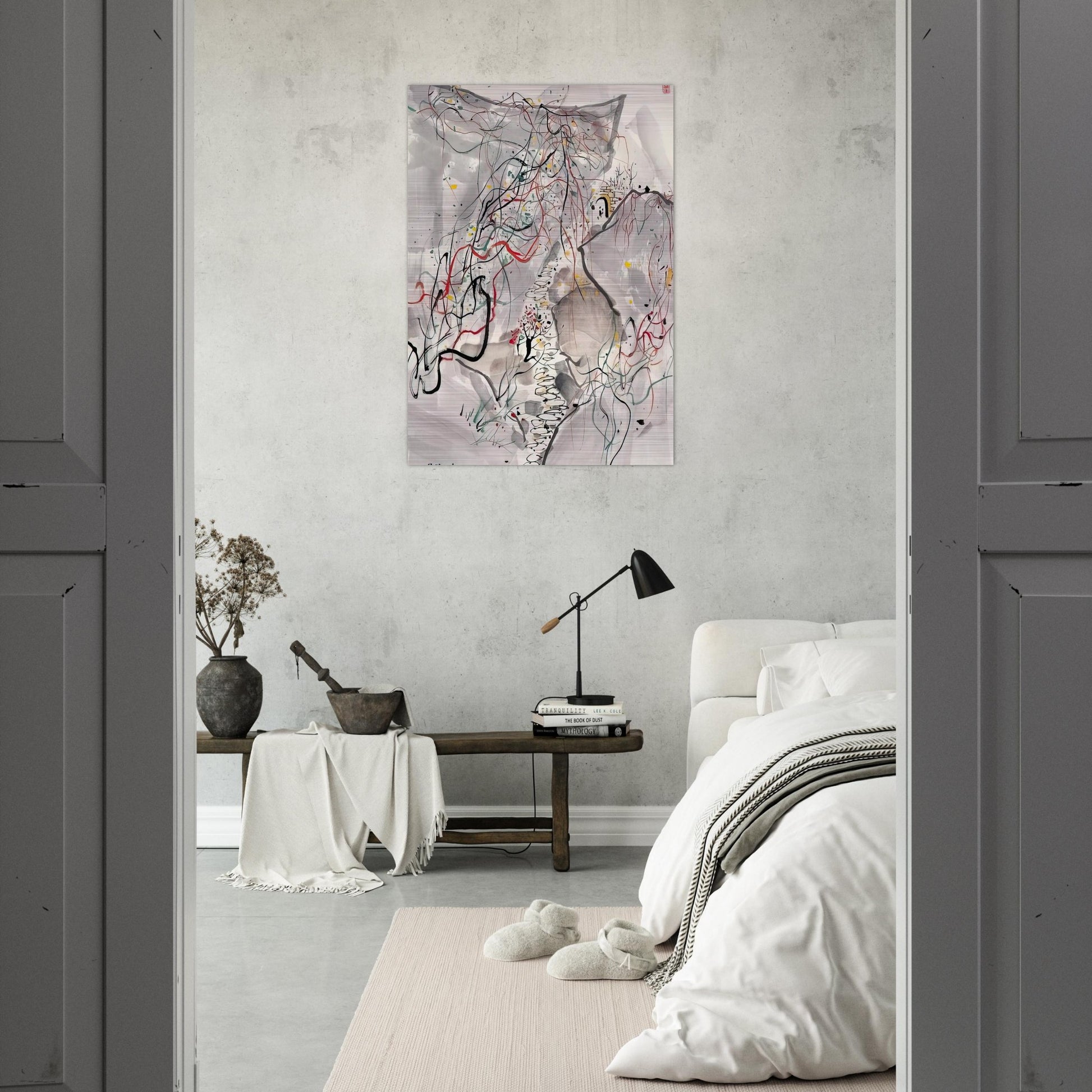 武夷山径 - Abstract Expressionism, Ink and wash painting - Wu Guanzhong Brushed Aluminum Print - 70x100 cm / 28x40 inches | Wu Guanzhong Aluminum Print | Wu Guanzhong Prints
