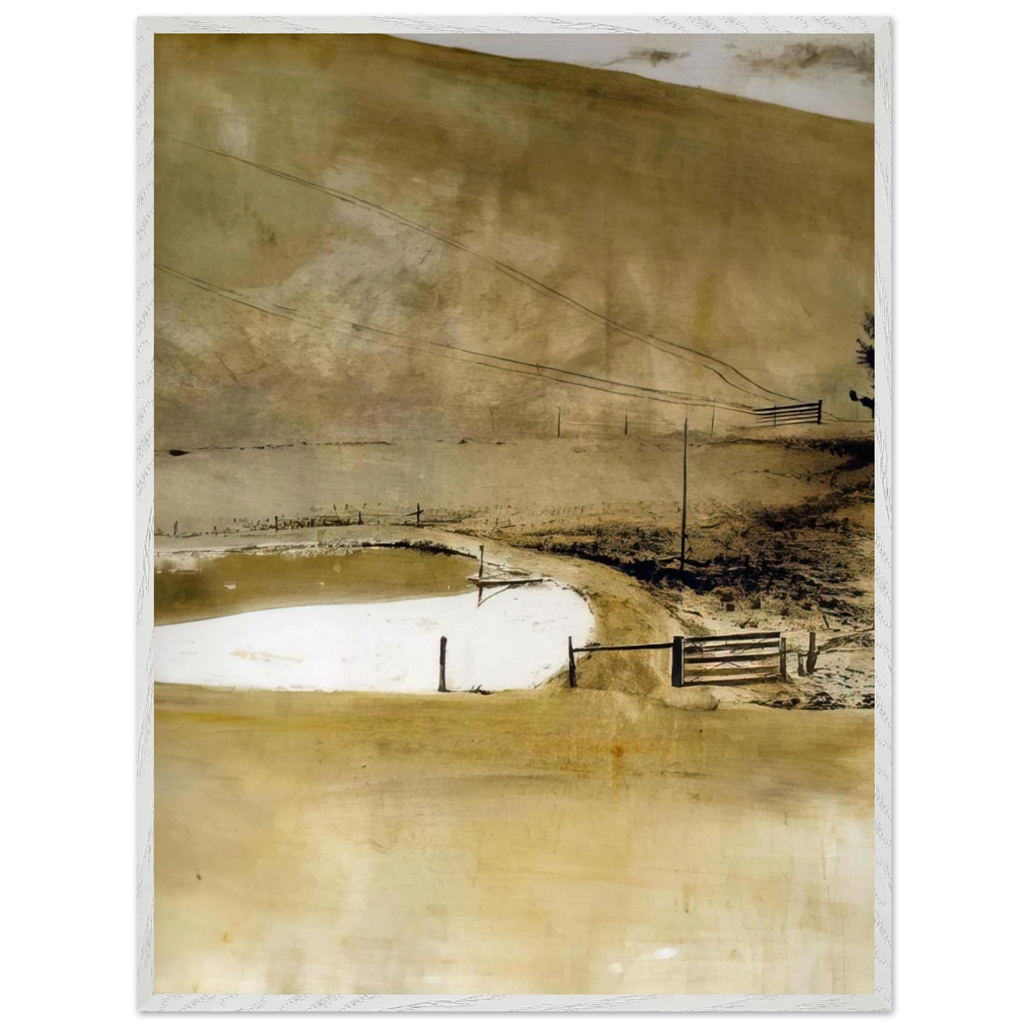Andrew Wyeth - NOT DETECTED 34 Wall Art - 60x80 cm / 24x32 inches - Premium Wooden Framed Poster With Fine Art Paper - Black frame