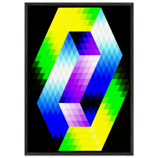 Keple Gestalt - 1968 - Victor Vasarely Framed Art Print – Black Wooden Frame - Default Title - -Framed Art Print
