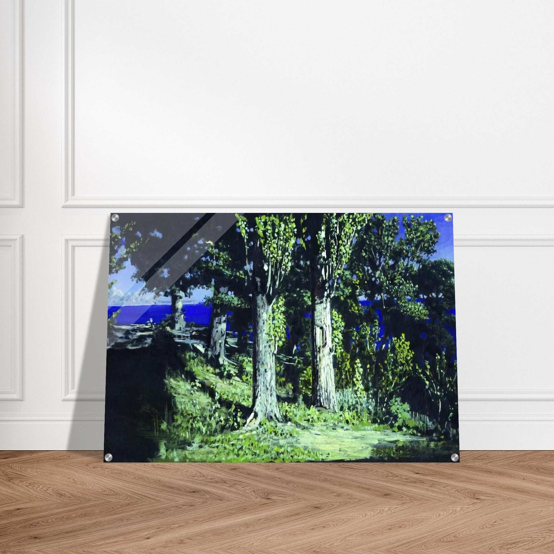 Cypresses on a Seashore. The Crimea - Arkhyp Kuindzhi Acrylic Print - 70x100 cm / 28x40″ inches | Arkhyp Kuindzhi Wall Art | Arkhyp Kuindzhi Prints