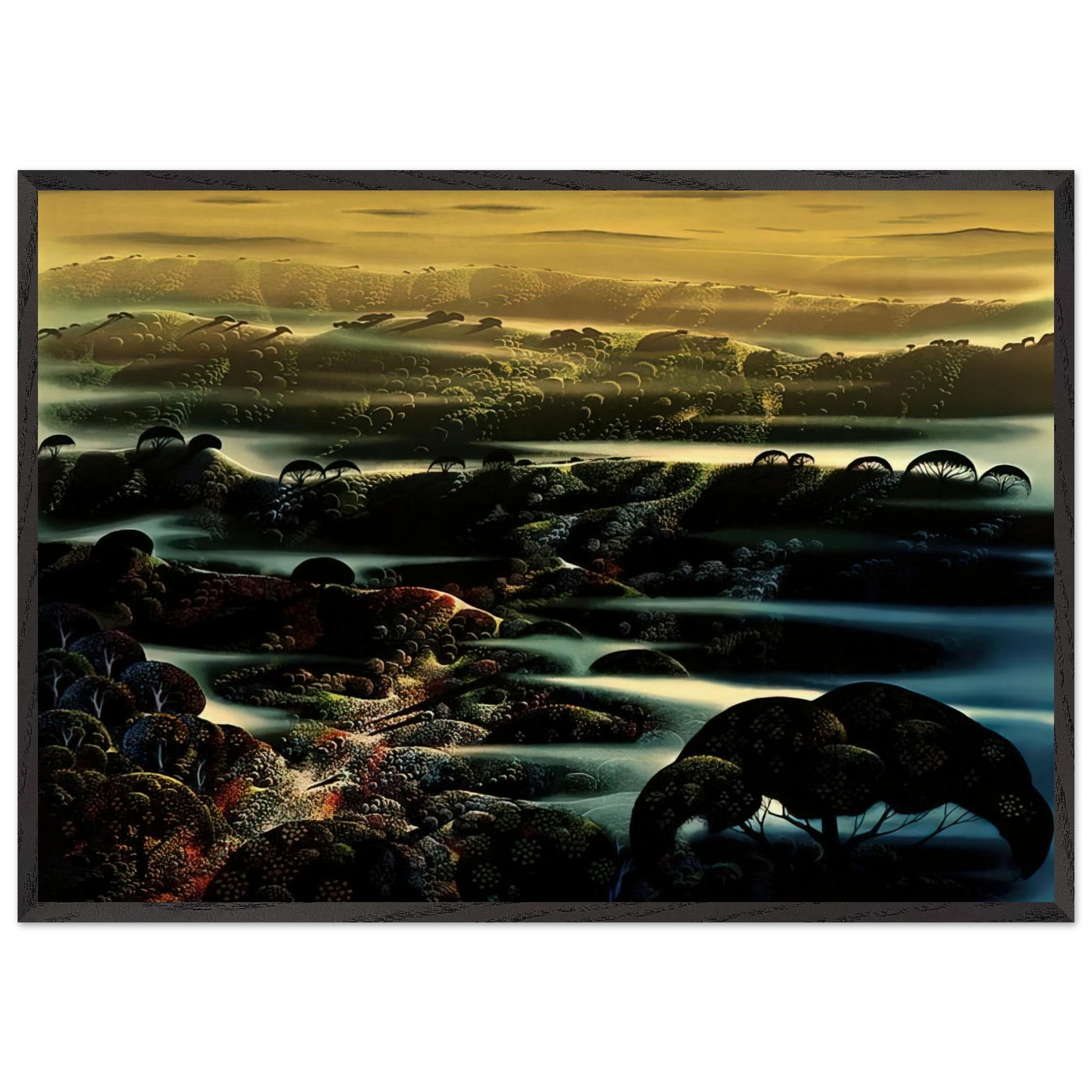 The Valleys Wild - Eyvind Earle Framed Art Print – Black Wooden Frame - Default Title - -Framed Art Print
