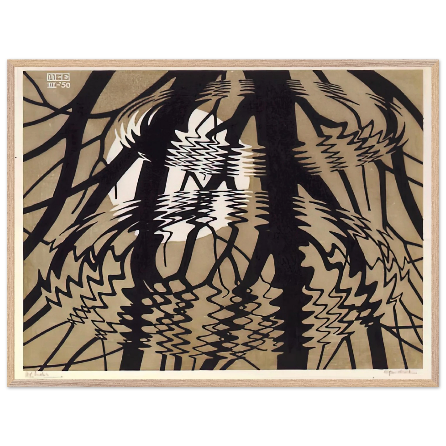 MC Escher - RIPPLED SURFACE COLOUR Wall Art - 30x40 cm / 12x16 inches - Fine Art Poster - -