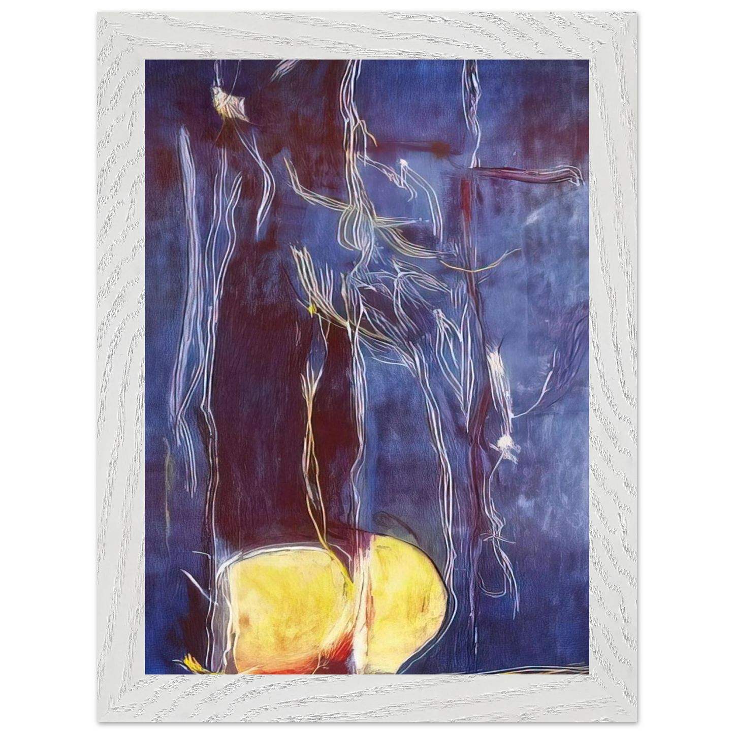 Helen Frankenthaler - All About Blue - 1994 Wall art - 13x18 cm / 5x7 inches - Premium Wooden Framed Poster With Fine Art Paper - Wood frame