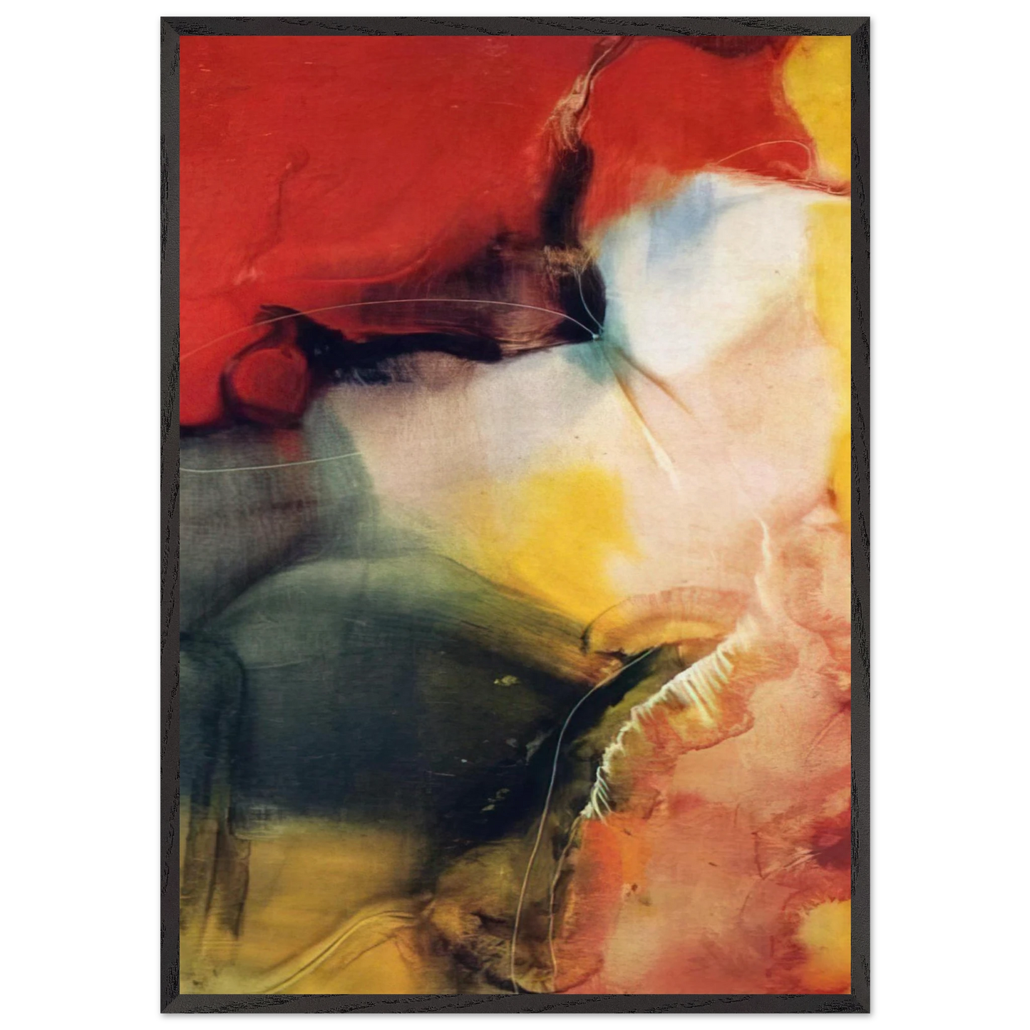 Lotus - 1957 - Paul Jenkins 70x100 cm / 28x40 inches Framed Art Print – Black Wooden Frame