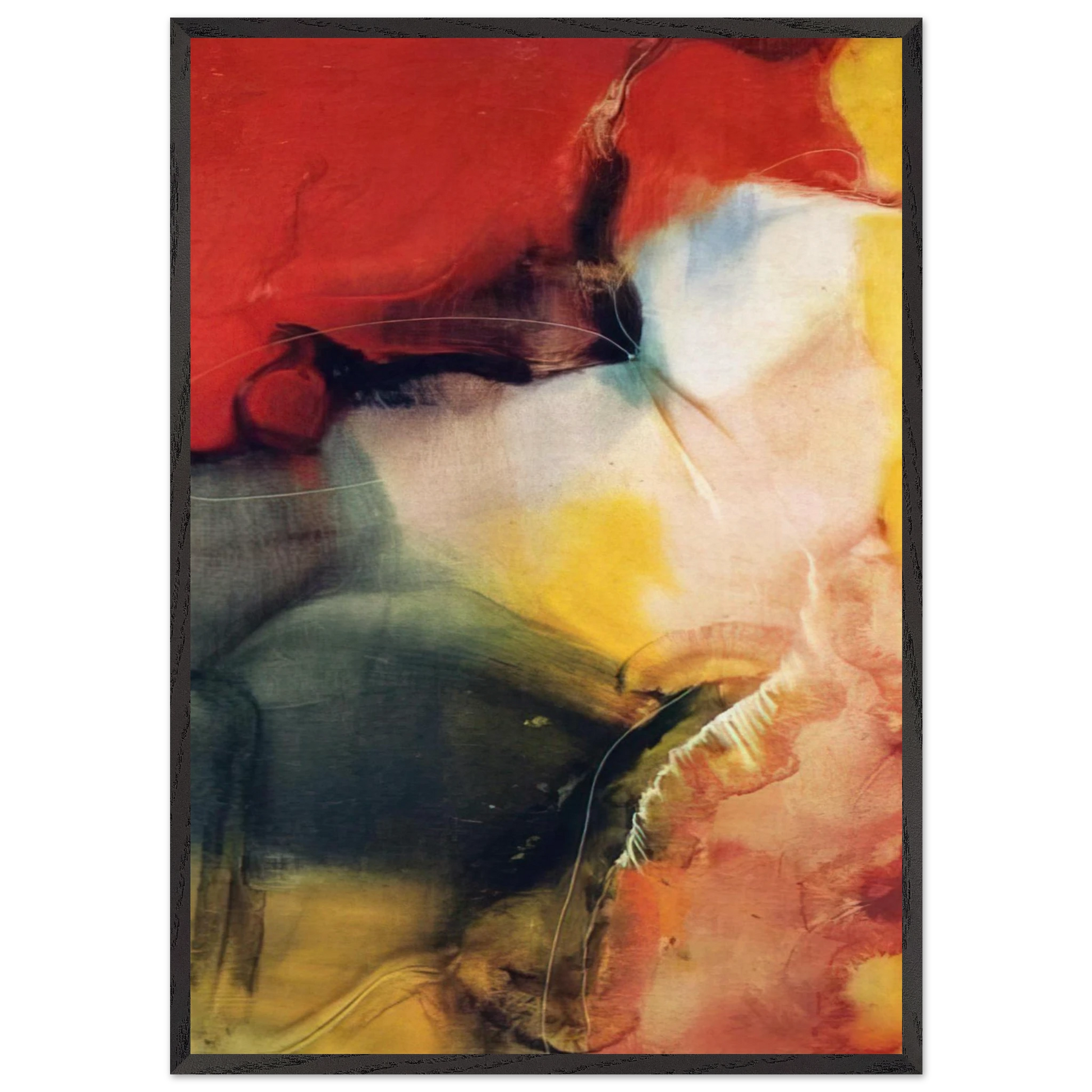 Lotus - 1957 - Paul Jenkins 70x100 cm / 28x40 inches Framed Art Print – Black Wooden Frame