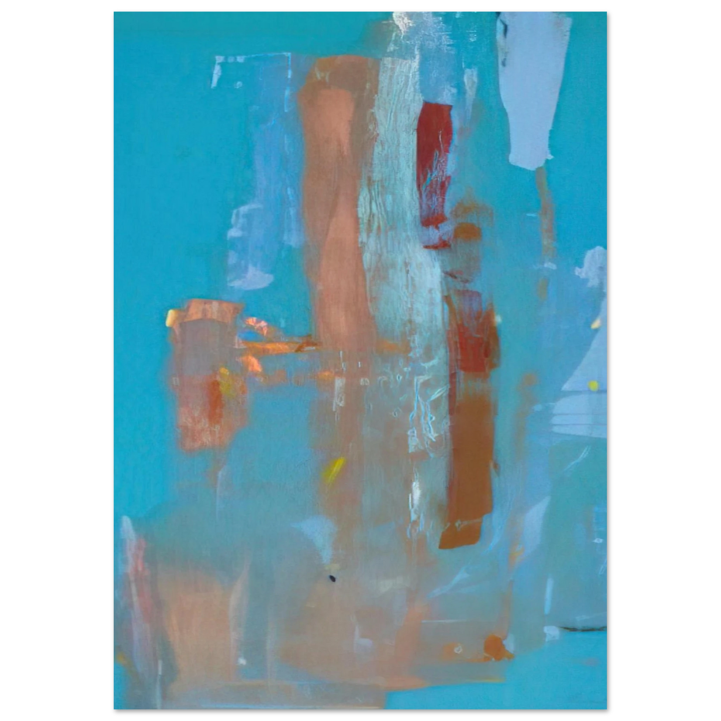 Helen Frankenthaler - In on Blue - 1976 Wall art - 30x30 cm / 12x12 inches - Premium Wooden Framed Poster With Fine Art Paper - Wood frame