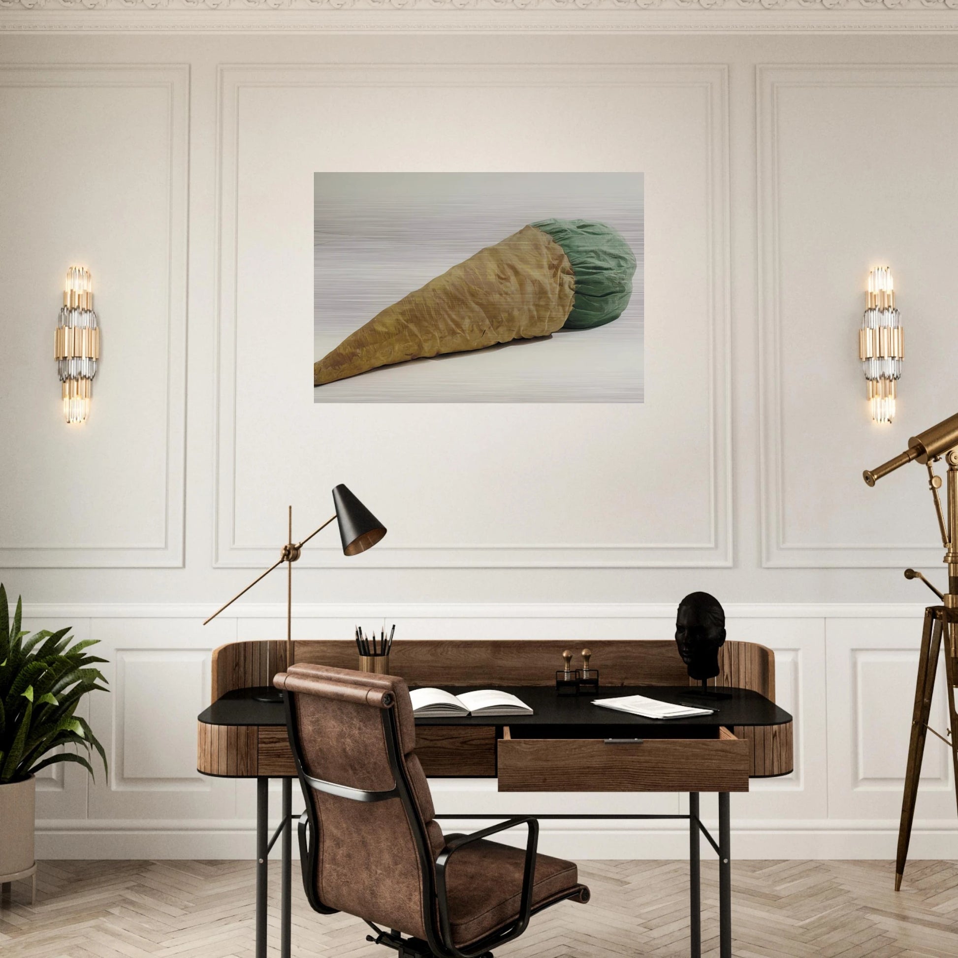 FLOOR CONE 1962 - Claes Oldenburg Brushed Aluminum Print - 70x100 cm / 28x40 inches | Claes Oldenburg Aluminum Print | Claes Oldenburg Prints