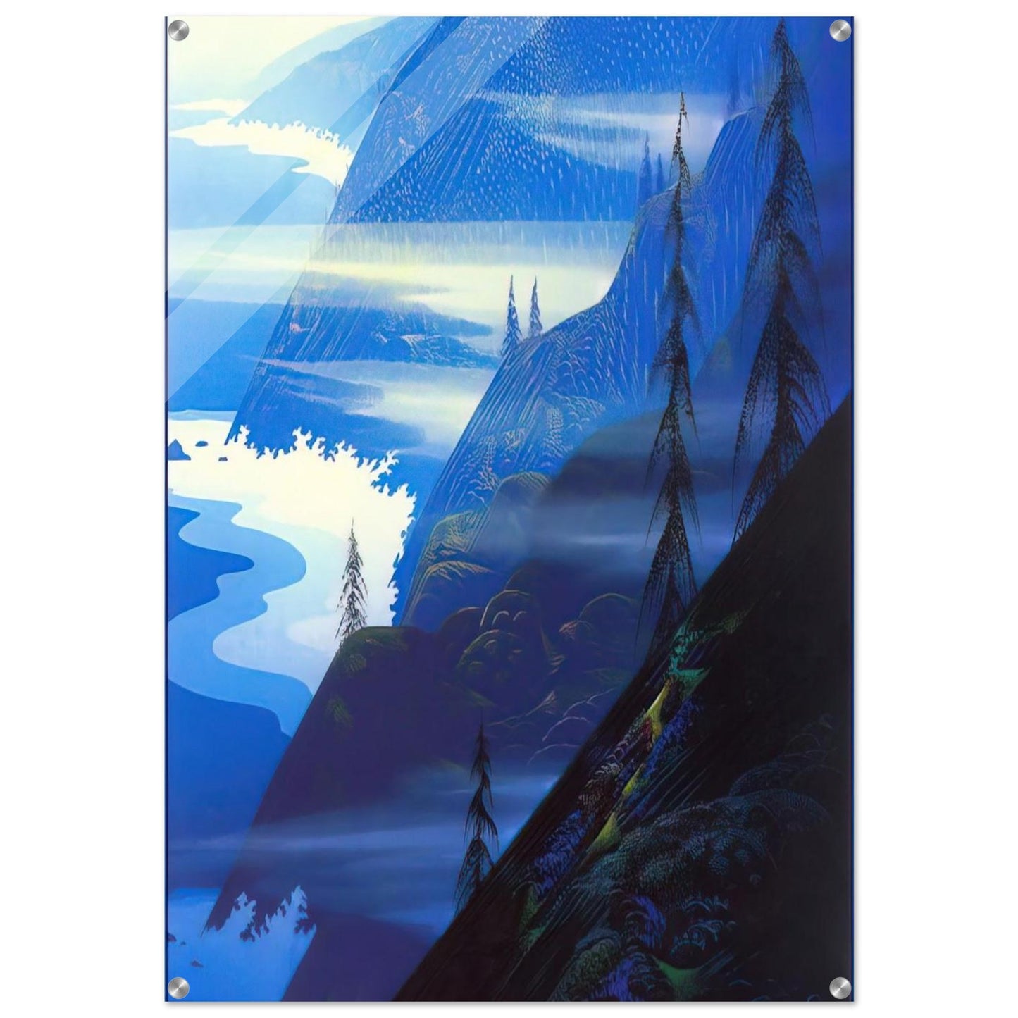 Stardust blue - Eyvind Earle Acrylic Print - 70x100 cm / 28x40″ inches | Eyvind Earle Wall Art | Eyvind Earle Prints