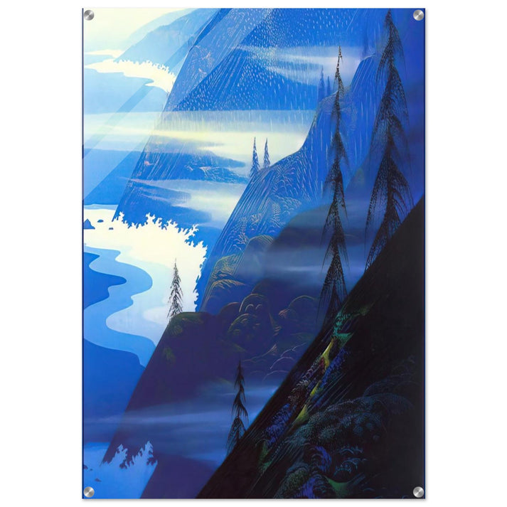 Stardust blue - Eyvind Earle Acrylic Print - 70x100 cm / 28x40″ inches | Eyvind Earle Wall Art | Eyvind Earle Prints