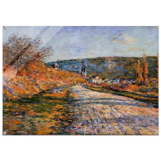 The Road to Vetheuil - claude monet Acrylic Print - 70x100 cm / 28x40″ inches | claude monet Wall Art | claude monet Prints