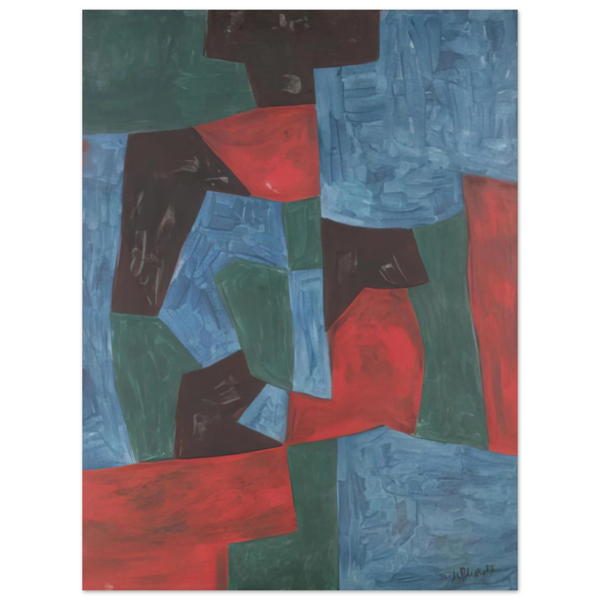 Serge Poliakoff - Composition abstraite - 1958 Fine Art Poster - Default Title