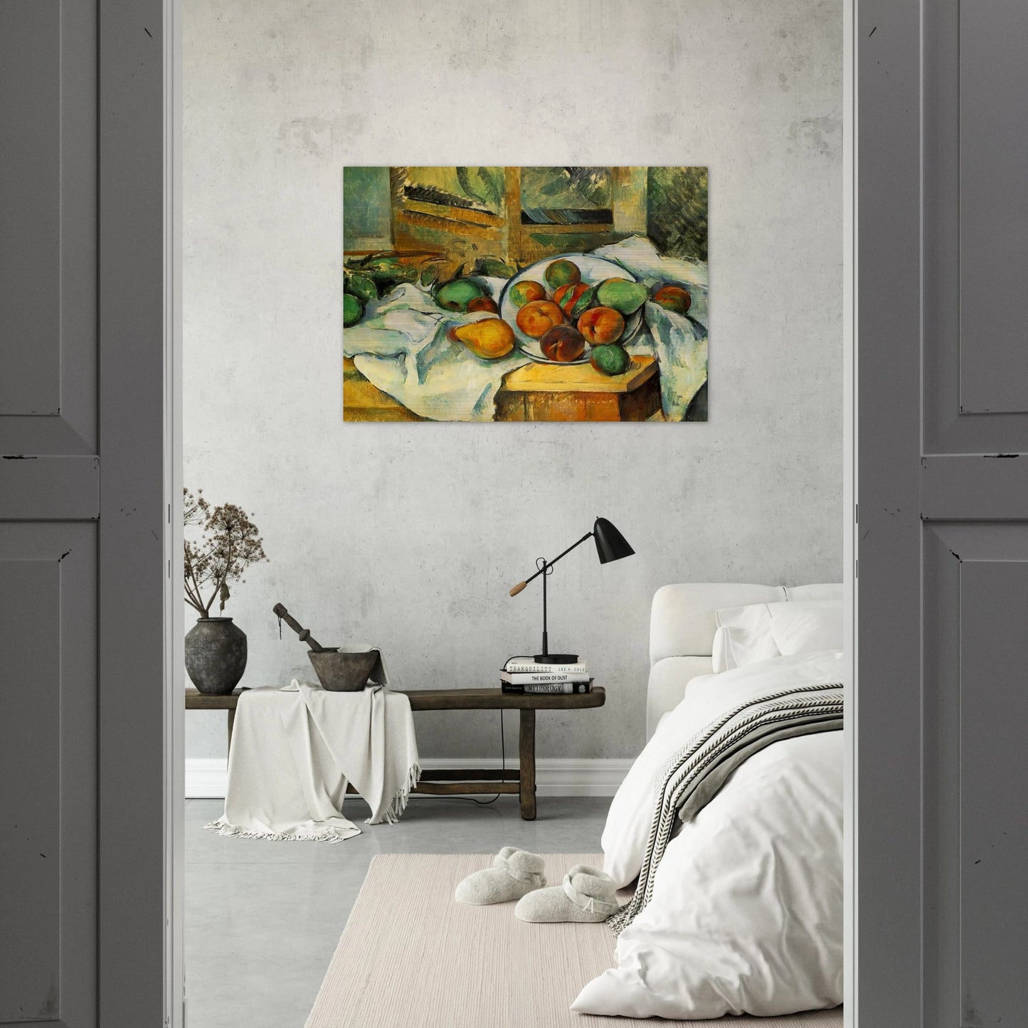 Table, Napkin and Fruit - Paul Cézanne Brushed Aluminum Print - 70x100 cm / 28x40 inches | Paul Cézanne Aluminum Print | Paul Cézanne Prints