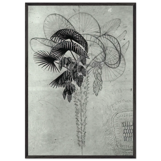 PALM TREE SKETCH - MC Escher Framed Art Print – Black Wooden Frame - Default Title - -Framed Art Print