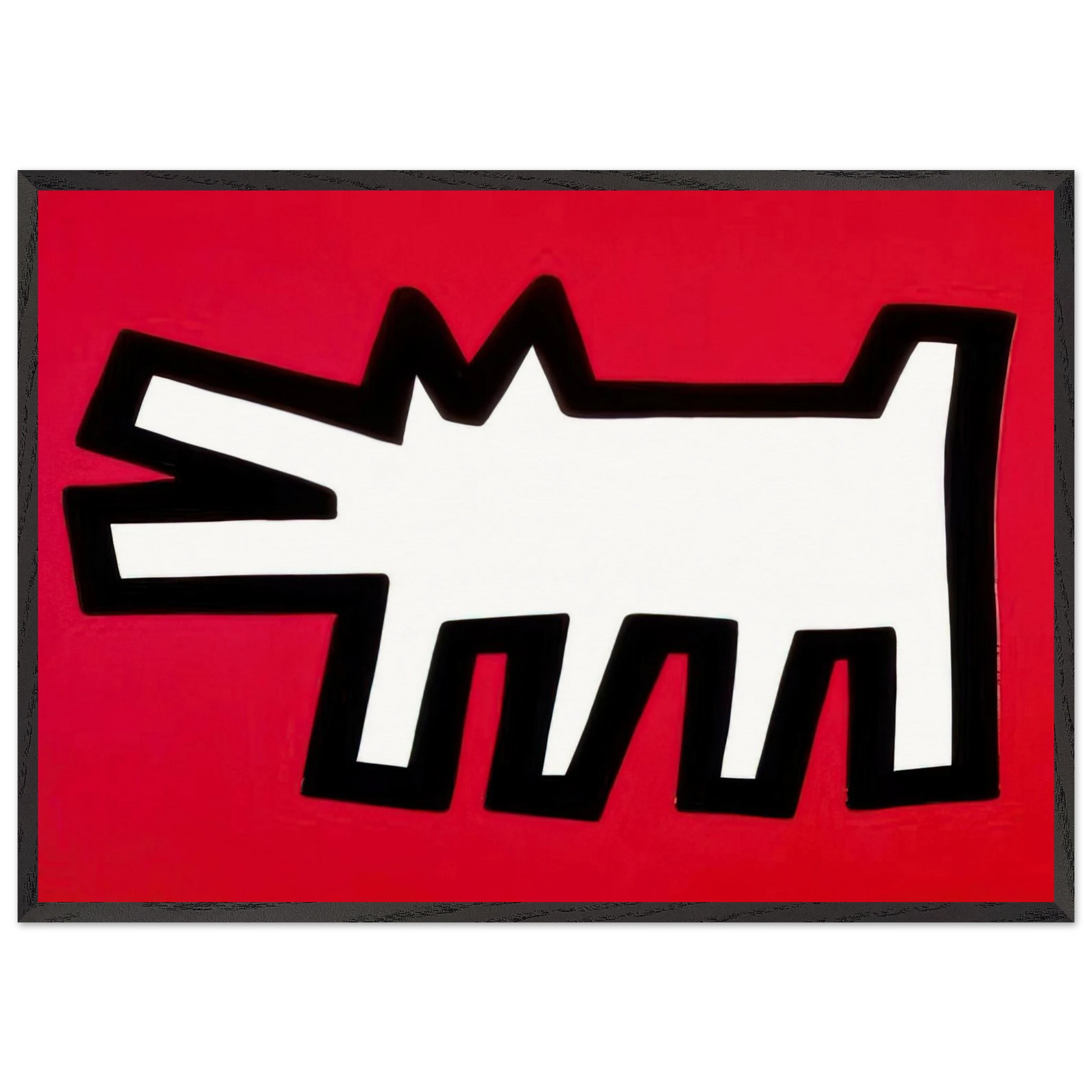 BARKING DOG 1990 N1 - Keith Haring Framed Art Print – Black Wooden Frame - Default Title - -Framed Art Print