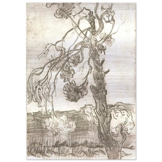 A Weather-Beaten Pine Tree - Vincent van Gogh Brushed Aluminum Print - 70x100 cm / 28x40 inches | Vincent van Gogh Aluminum Print | Vincent van Gogh Prints