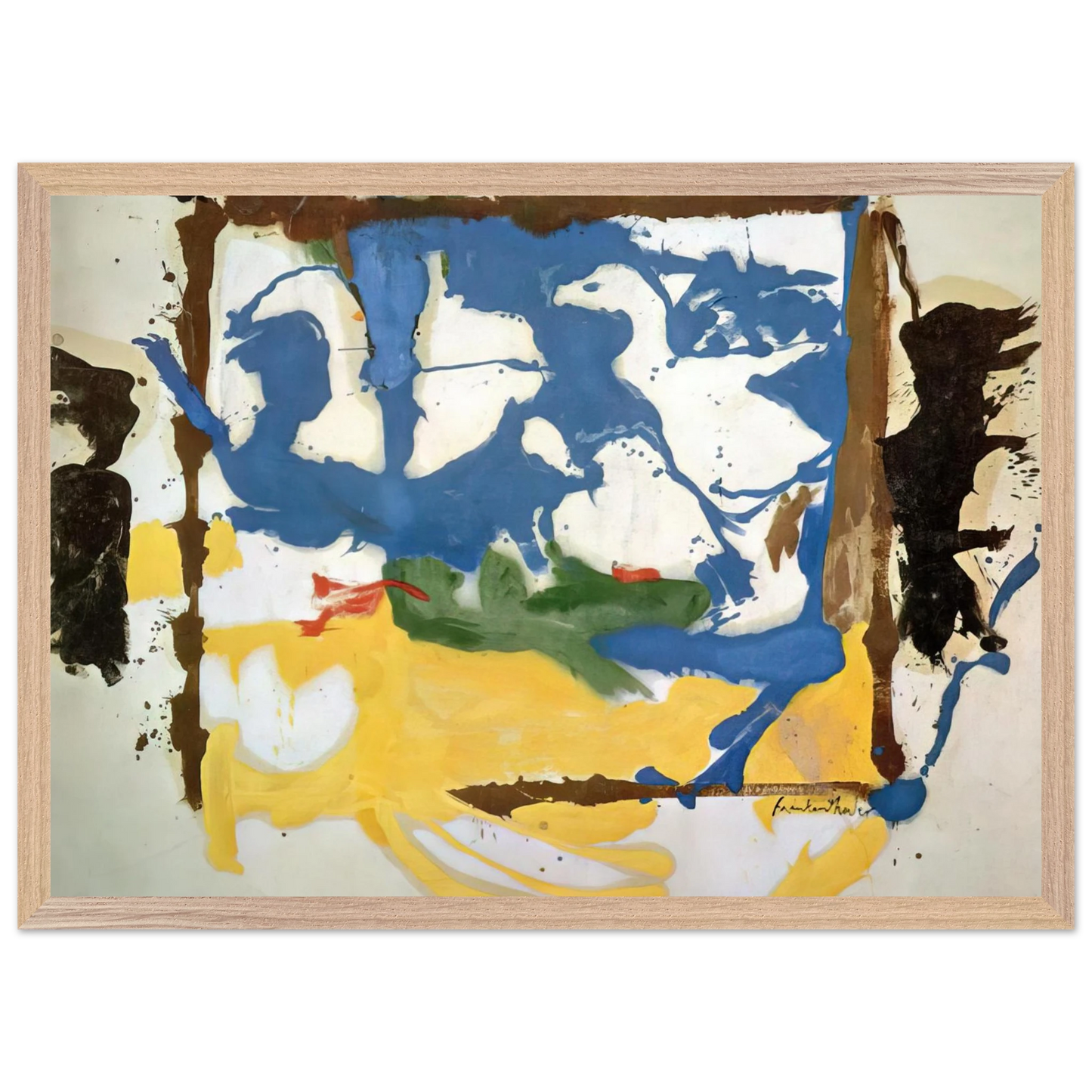 Helen Frankenthaler - Swan Lake #2 - 1961 Wall art - 40x50 cm / 16x20 inches - Premium Wooden Framed Poster With Fine Art Paper - Wood frame