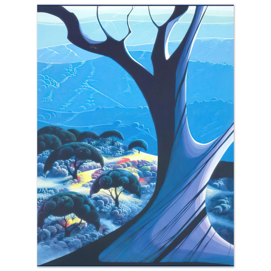 Eyvind Earle - Purple Treeand Mountains Fine Art Poster - Default Title