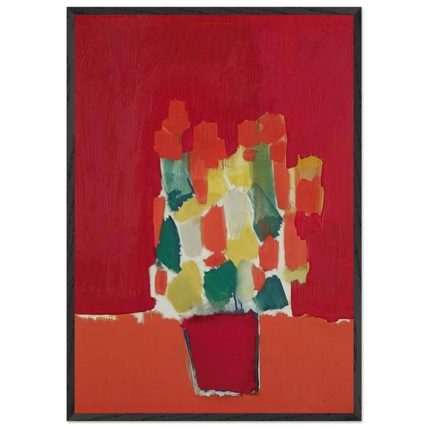 Fleurs rouges - 1952 - Nicolas de Stael Framed Art Print – Black Wooden Frame - Default Title - -Framed Art Print