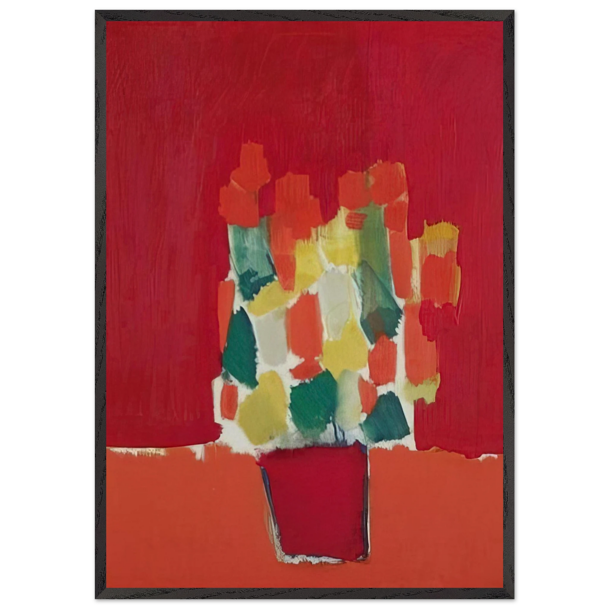 Fleurs rouges - 1952 - Nicolas de Stael Framed Art Print – Black Wooden Frame - Default Title - -Framed Art Print