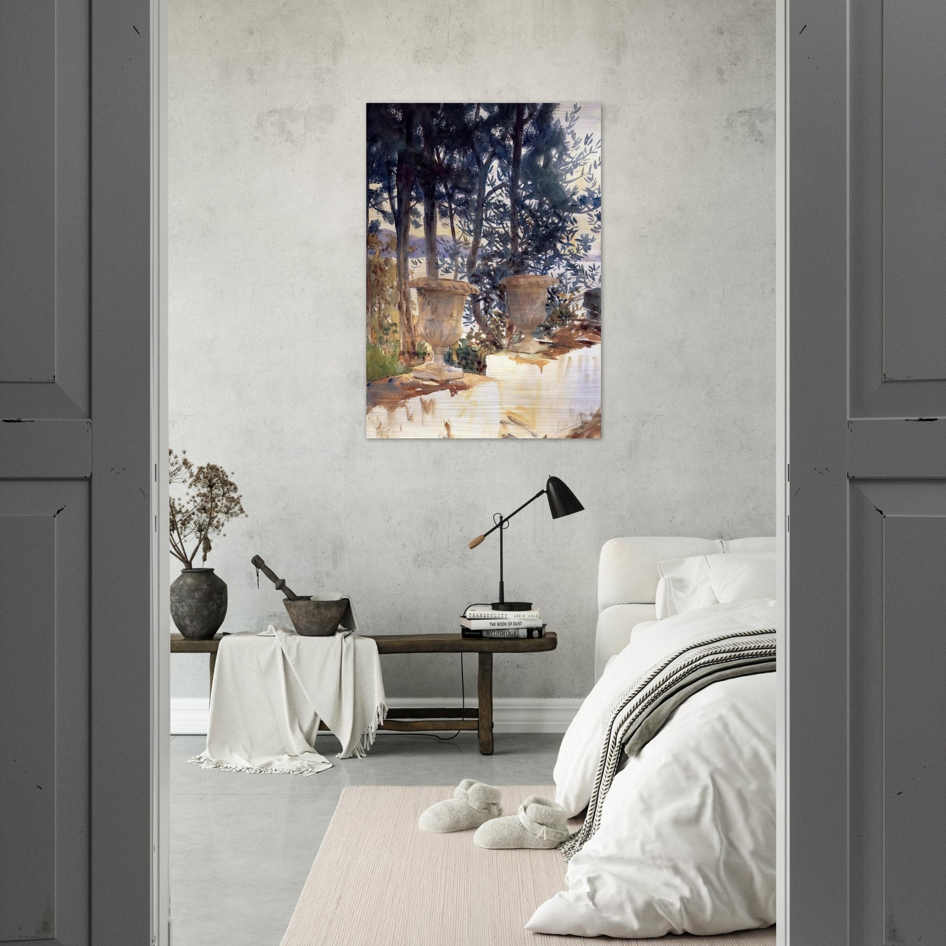 Corfu The Terrace - John Singer Sargent Brushed Aluminum Print - 70x100 cm / 28x40 inches | John Singer Sargent Aluminum Print | John Singer Sargent Prints